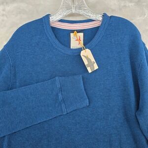 Relwen Bi-Waffle Crew Men XL Blue Long Sleeve Thermal Shirt sweatshirt NEW